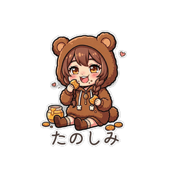 Chubby Bear Girl Stickers 40 Vol.1