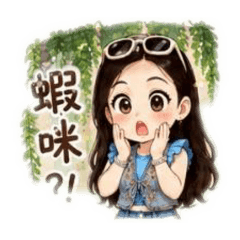 Q版卡哇伊多角色涓兒生活口頭禪應用貼圖
