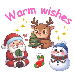 Chubby Christmas Snowman, Santa Reindeer
