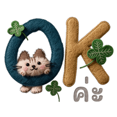 Kitten sticker with big letters 2(thai)