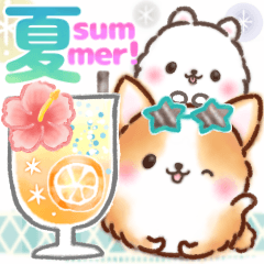 ふわもちコーギー&ポメ②❤️夏❤️