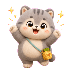 Boba Cat Pineapple Bag (No text)