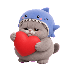 Chubby Shark Hood Cat Mood (No text)