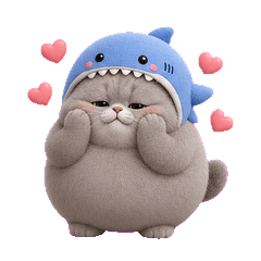 Chubby Shark Hood Cat Mood