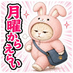 飛び出す♪きぐるみ猫のスタンプ(偉い)