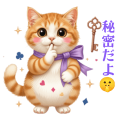 Alice-style brown and white cat