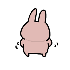 うさぎだけ。ピンク。動くよ。