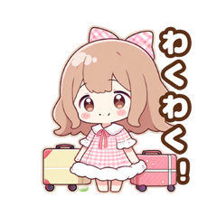 Cute Summer Trip Girl Animated Stickers