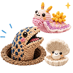 Amigurumi cute sea creature Stickers