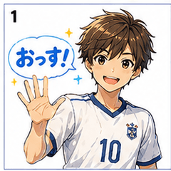 Soccer Boy White Stickers 24