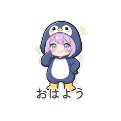 Chubby Penguin Girl Stickers 40 Vol.1