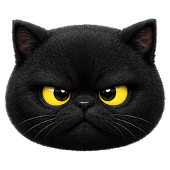 Black Cat Yellow Eyes Emoji 55
