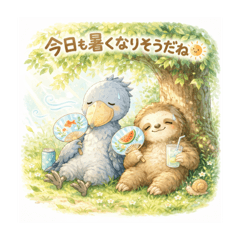 Shoebill & Sloth Healing Stickers
