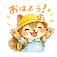 Yururisu's summer Ezo squirrel stickers