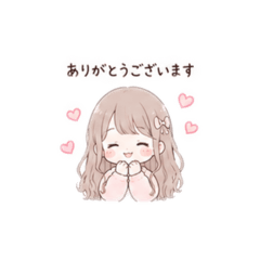 Cute Polite Girl Stickers.
