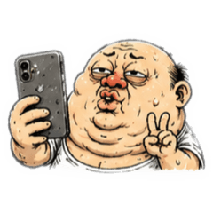 exaggerated double chin uncle