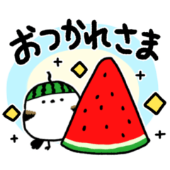 ✨夏の日常会話✨スイカとシマエナガ