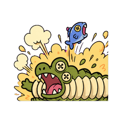 粗線風箱鱷魚：一壓就失控