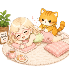 The Girl and the Orange Cat.