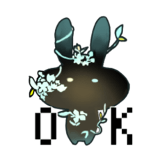 Flower rabbit sticker