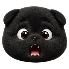Black Puppy Head Emoji Moods 53