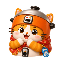 Peng Peng Rice Cooker Cat Stickers