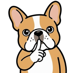 Stiker Bulldog Prancis Santai