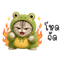 Grumpy Frog Hood Cat