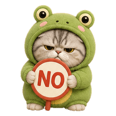 Grumpy Frog Hood Cat (No text)