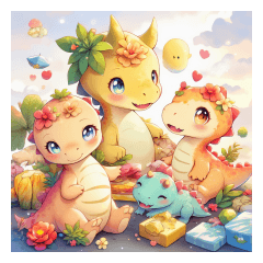 various colorful dinosaurs