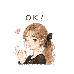 Sweet Cafe Girl Stickers