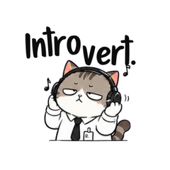 Cat office worker man