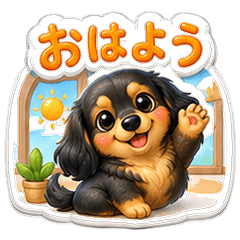 Puffy Dachshund Greetings 24
