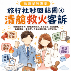 旅行社秒回貼圖④ 清艙救火客訴