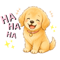 Fluffy Hand-Drawn Golden Retriever