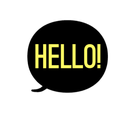 40パターンの英語と吹き出し 黒と黄色 Line スタンプ Line Store