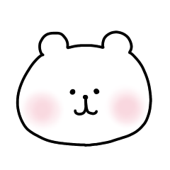 white bear face sticker