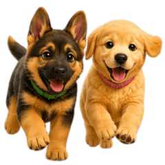 Two puppies in a big big world