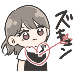 Cute girl sticker love