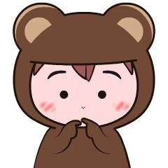 Chibi Simple Bear Brown : Animated