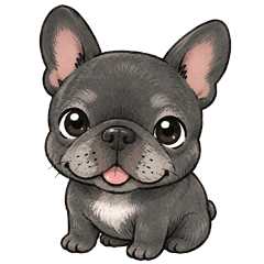 Black French Bulldog Feelings Stickers