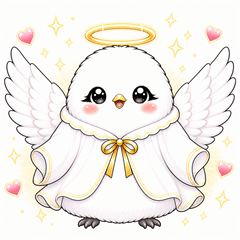 天使長尾山雀｜祝福療癒貼圖
