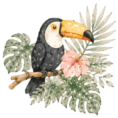 Gentle Watercolor Tropical Friends 2