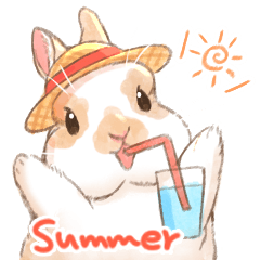 summer rabbits stamp