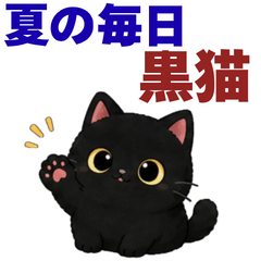 Black Cat Summer Stickers