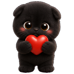 Cheeky Black Plush Cat (EN)