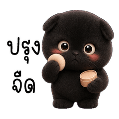 Cheeky Black Plush Cat
