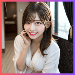 【BIG】バスローブ&ビキニAI美女の大人向け