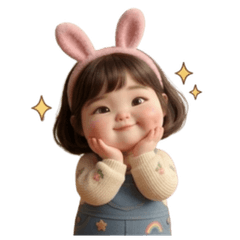 Cute double chin little girl
