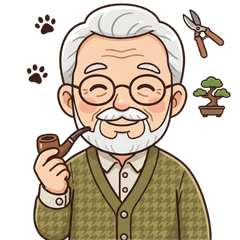 A warm and friendly grandpa sticker